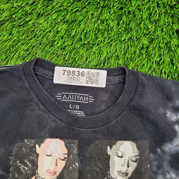 Aaliyah Crop-Top Tie-Dye Shirt Womens Large 21x19 Pop-Art - Picture 2 of 11